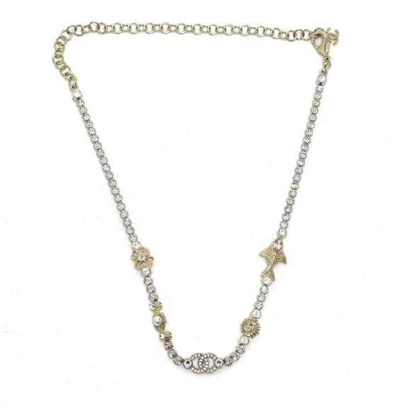 CHANEL ABE913 25C Costume Pearl & Strass Marine Style Rhinestone Necklace Unused - Picture 2 of 13